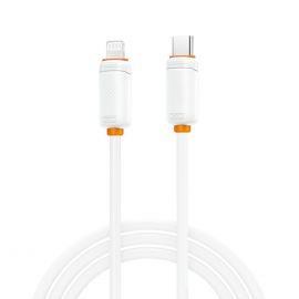 XO NB-Q302A Καλώδιο Φόρτισης & Μεταφοράς Δεδομένων Lightning σε Type-C 27W Λευκό 1m