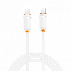 XO NB-Q302B Καλώδιο Φόρτισης & Μεταφοράς Δεδομένων Type-C σε Type-C 60W Λευκό 1m 