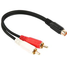 Καλώδιο 1RCA Θηλ. σε 2RCA Αρσ. GOLD 0.25m