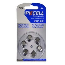 Pkcell 1.4V Zinc Air Μπαταρία Ακουστικών Βαρηκοΐας  A312 6τμχ