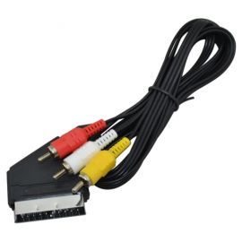 ΚΑΛΩΔΙΟ SCART ΣΕ 3RCA 1.5m ΜΕ ΔΙΑΚΟΠΤΗ IN / OUT