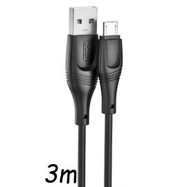 XO NB238 Καλώδιο Φόρτισης + Data Micro L=3M Zeus Series Μαύρο