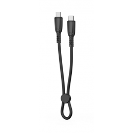 XO NB-Q248B Κοντό Καλώδιο Φόρτισης + Data 60W από Type-C σε Type-C 25 εκατοστών Suluo Series Μαύρο
