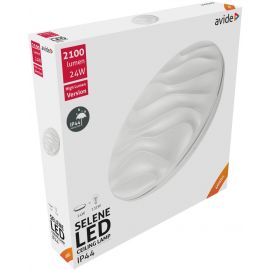 Avide LED Μοντέρνα Πλαφονιέρα Οροφής Selene 24W IP44 380*70mm Λευκό 4000K