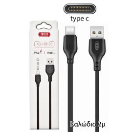 XO NB103 Καλώδιο Φόρτισης Type-C 2m Μαύρο