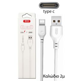 XO NB103 Καλώδιο Φόρτισης Type-C 2m Άσπρο