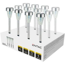 Entac Garden Solar Lamp 40cm Stainless Steel with Mosaic Glass 1 LED (12 τμχ)