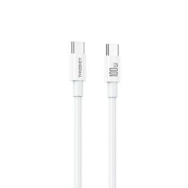 XO NB-Q293 Καλώδιο Φόρτισης & Μεταφοράς Δεδομένων Type-C σε Type-C 100W Λευκό