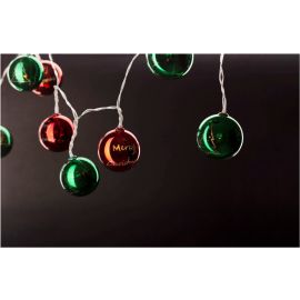 Entac Χριστουγεννιάτικα Εσωτερικά Χρωματιστές Μπάλες 55mm 10 LED Θερμό 1,65μ